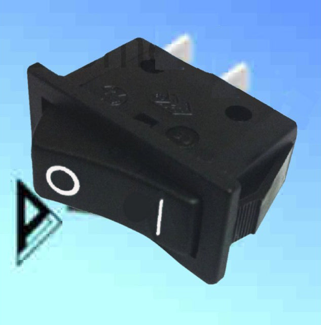 16A Rocker Switch Black with White Marks - Heavy Duty Single Pole C1500