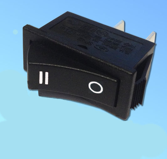 Black Rocker Switch 16A 240V – Double Line Marking | C1501