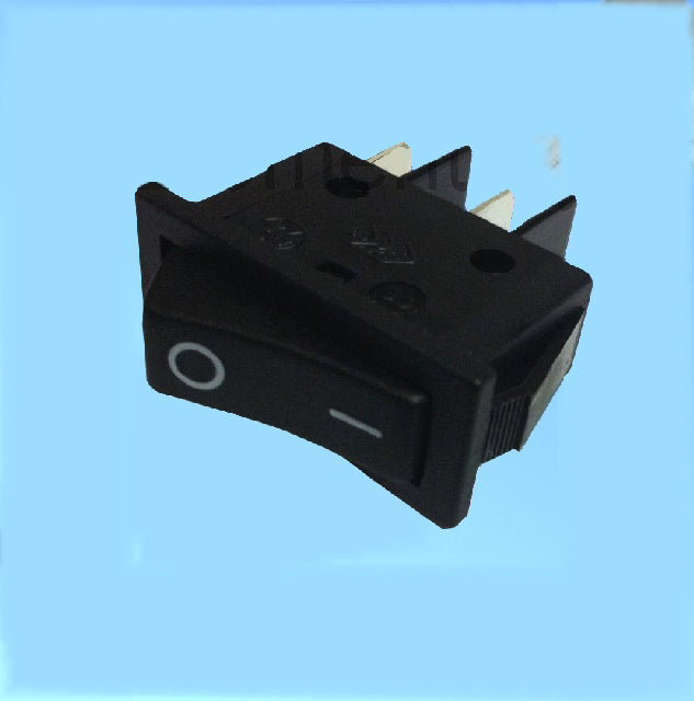 Black Rocker On/Off Switch 16A 240V – Single Pole, O/I Marked (C1502)